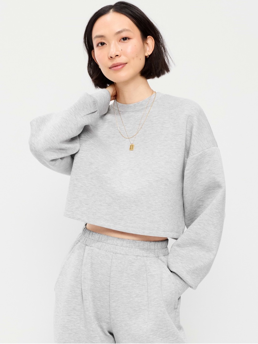 NWT Bounce Fleece Cropped Crewneck Sweatshirt